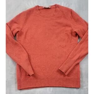Everlane 100% Cashmere sweater womens Small Petite orange pullover knit soft